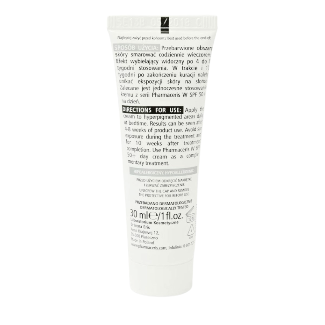 Photo de la crème de nuit Pharmaceris Albucin Intensive 30 ml – soin dépigmentant visible sur laparadulac.com, parapharmacie Tunisie.
