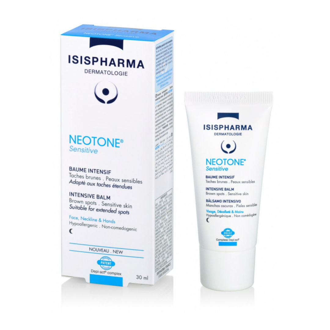 ISISPHARMA Neotone Sensitive Baume Intensif Tunisie – baume dépigmentant visage et corps, soin anti-taches brunes et éclat du teint pour peaux sensibles, dermocosmétique française ISISPHARMA, parapharmacie en ligne Tunisie Lac 2, produits Neotone originaux pas cher Tunisie, acheter Neotone Sensitive Baume Intensif en Tunisie sur laparadulac.com