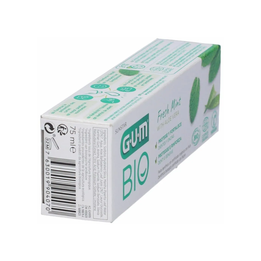 Dentifrice bio GUM menthe fraîche à l’aloe vera, en vente sur laparadulac.com, parapharmacie Tunisie pour hygiène bucco-dentaire naturelle