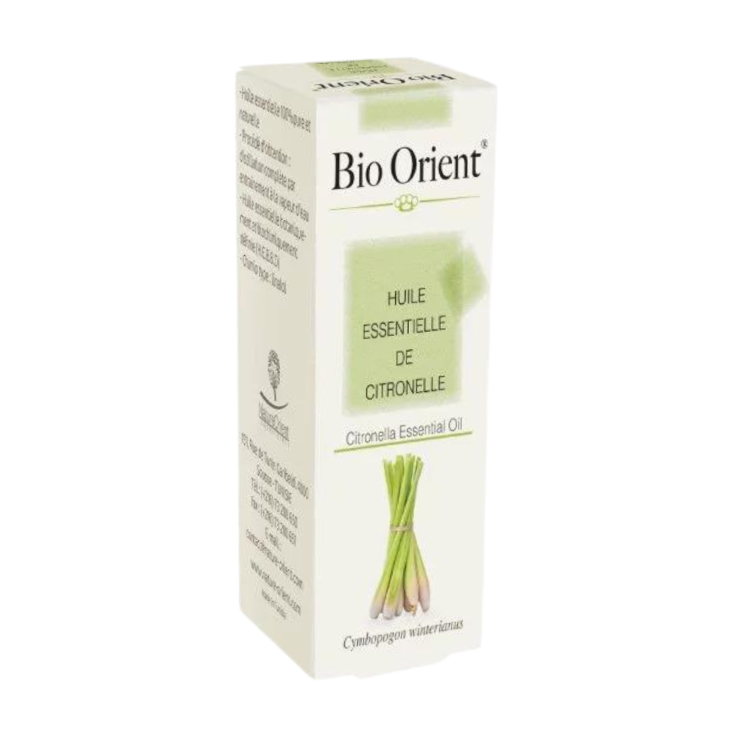 Huile essentielle de citronnelle Bio Orient 10ml â rĂ©pulsif naturel et purifiant, disponible sur laparadulac.com, parapharmacie Tunisie.