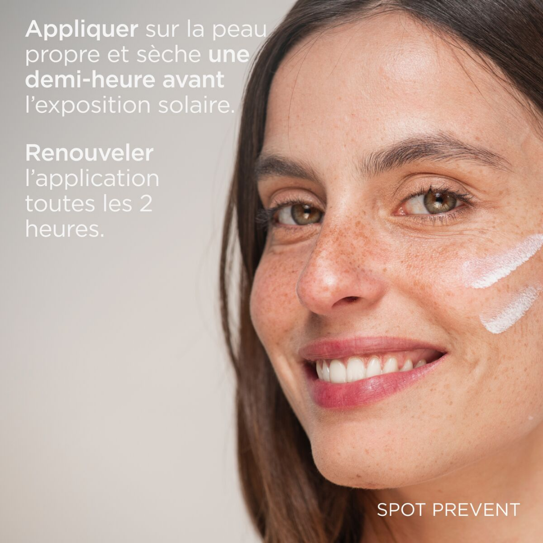 Crème solaire anti-taches ISDIN Fotoultra 100 Spot Prevent SPF 50+ – Laparadulac Parapharmacie Tunisie – Disponible sur laparadulac.com.