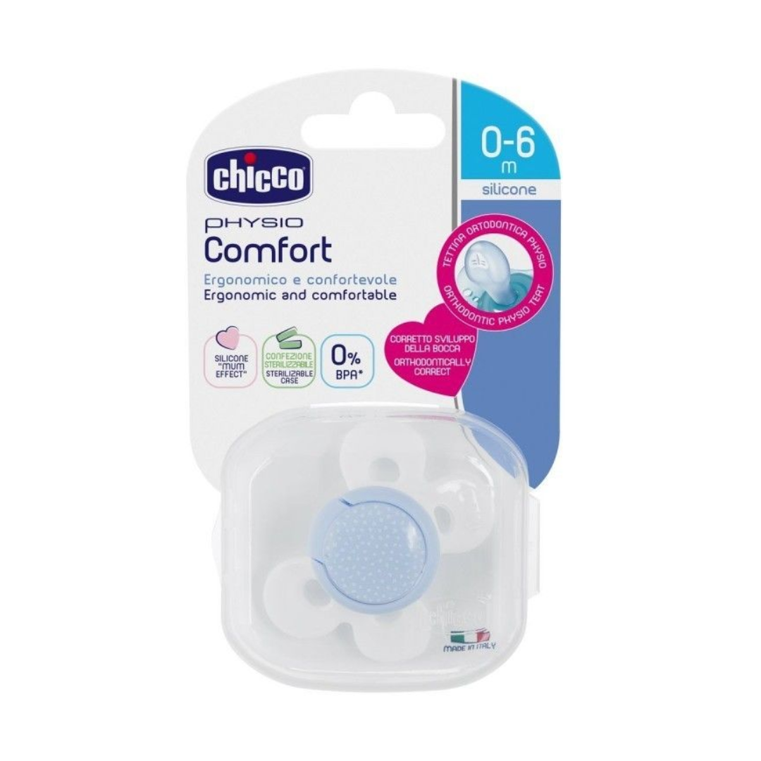 Sucette Chicco Physio Comfort 0-6 mois bleu – orthodontique et douce sur laparadulac.com parapharmacie Tunisie