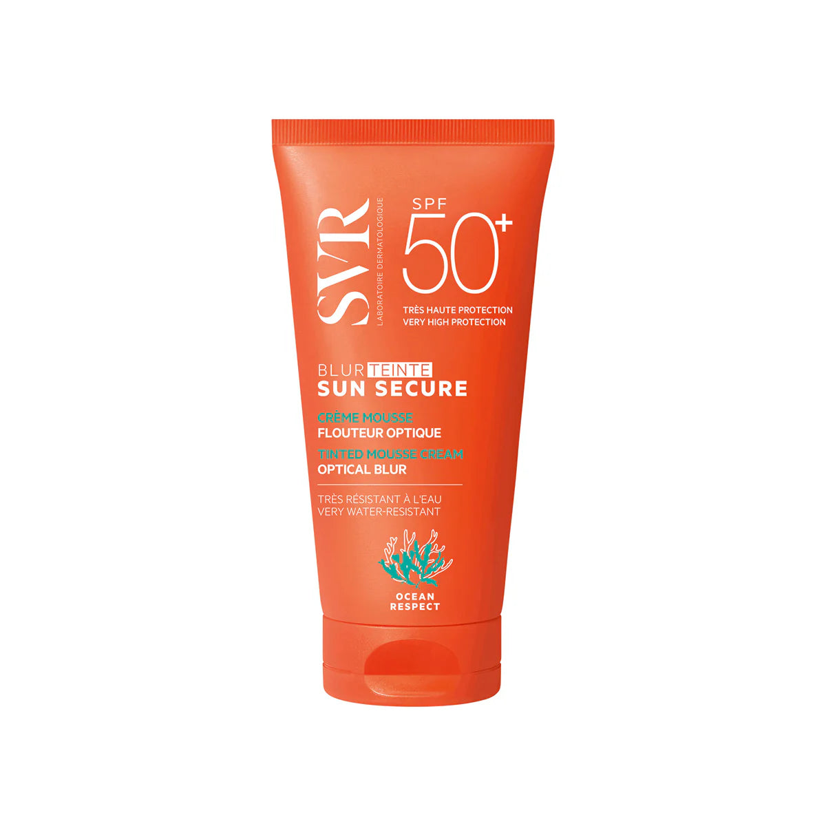 SVR Sun Secure Blur Teinté SPF50 – soin solaire visage teinté, floute les imperfections et protège du soleil, dispo sur laparadulac.com, parapharmacie en ligne tunisienne.