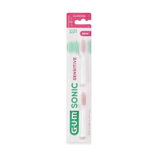 Recharges GUM Sonic Sensitive Ultra Soft 2 pièces, en vente sur laparadulac.com, parapharmacie Tunisie spécialiste en hygiène bucco-dentaire