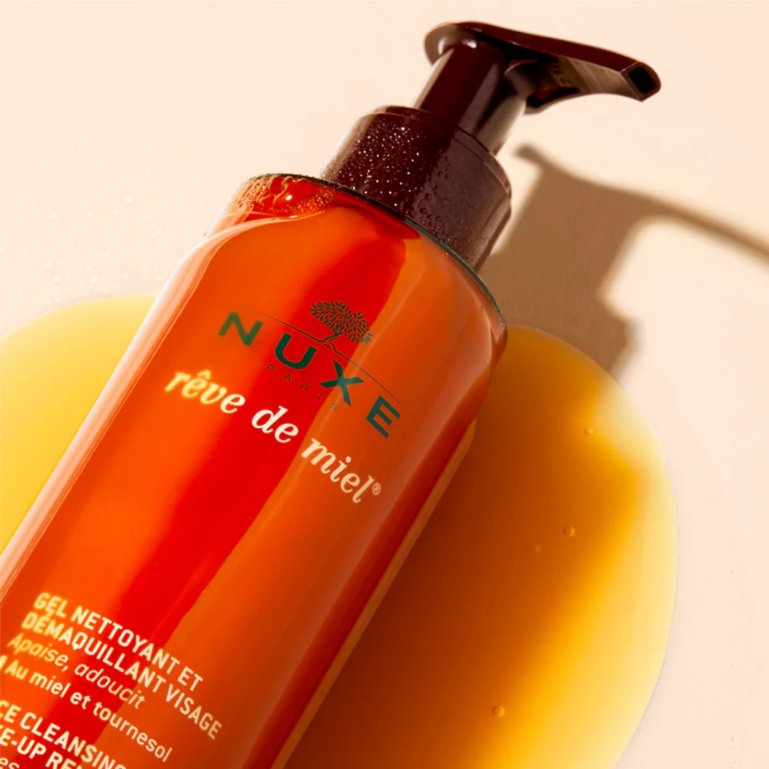 Gel nettoyant NUXE Rêve de Miel 200ml – nettoyant et démaquillant visage au miel pour peau sèche et sensible