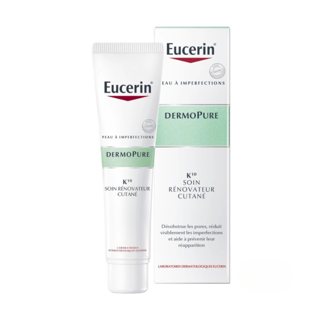 EUCERIN DermoPure K10 Soin Rénovateur Cutané Tunisie – soin visage anti-imperfections et anti-acné, crème rénovatrice peau grasse à tendance acnéique, exfoliant doux quotidien à l’acide salicylique, dermocosmétique Eucerin, parapharmacie en ligne Tunisie Lac 2, produits EUCERIN originaux pas cher Tunisie, acheter DermoPure K10 Eucerin en Tunisie sur laparadulac.com
