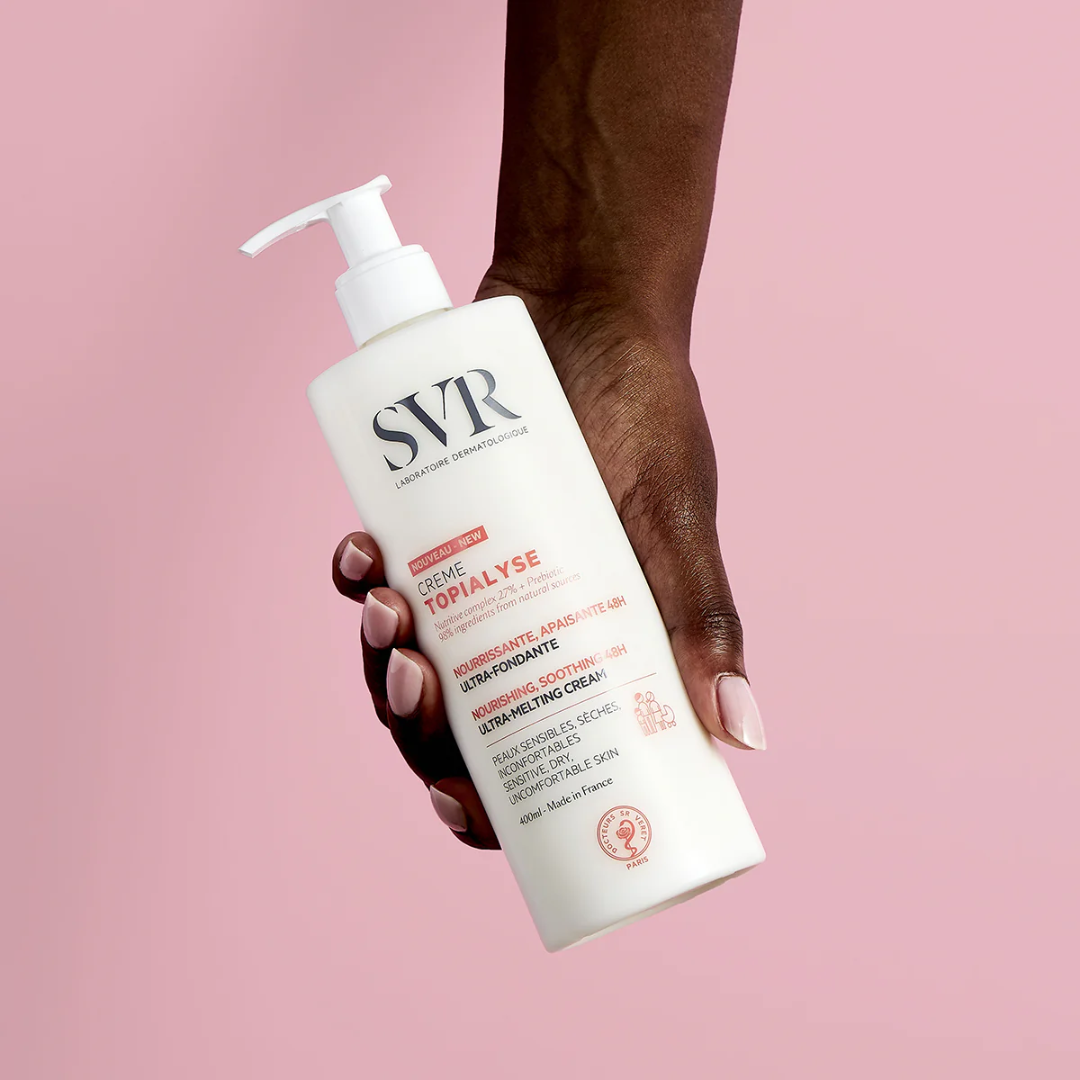 Crème nourrissante SVR Topialyse 400ml visage et corps sur laparadulac.com – parapharmacie Tunisie pour peaux sèches de toute la famille. SVR Tunisie.