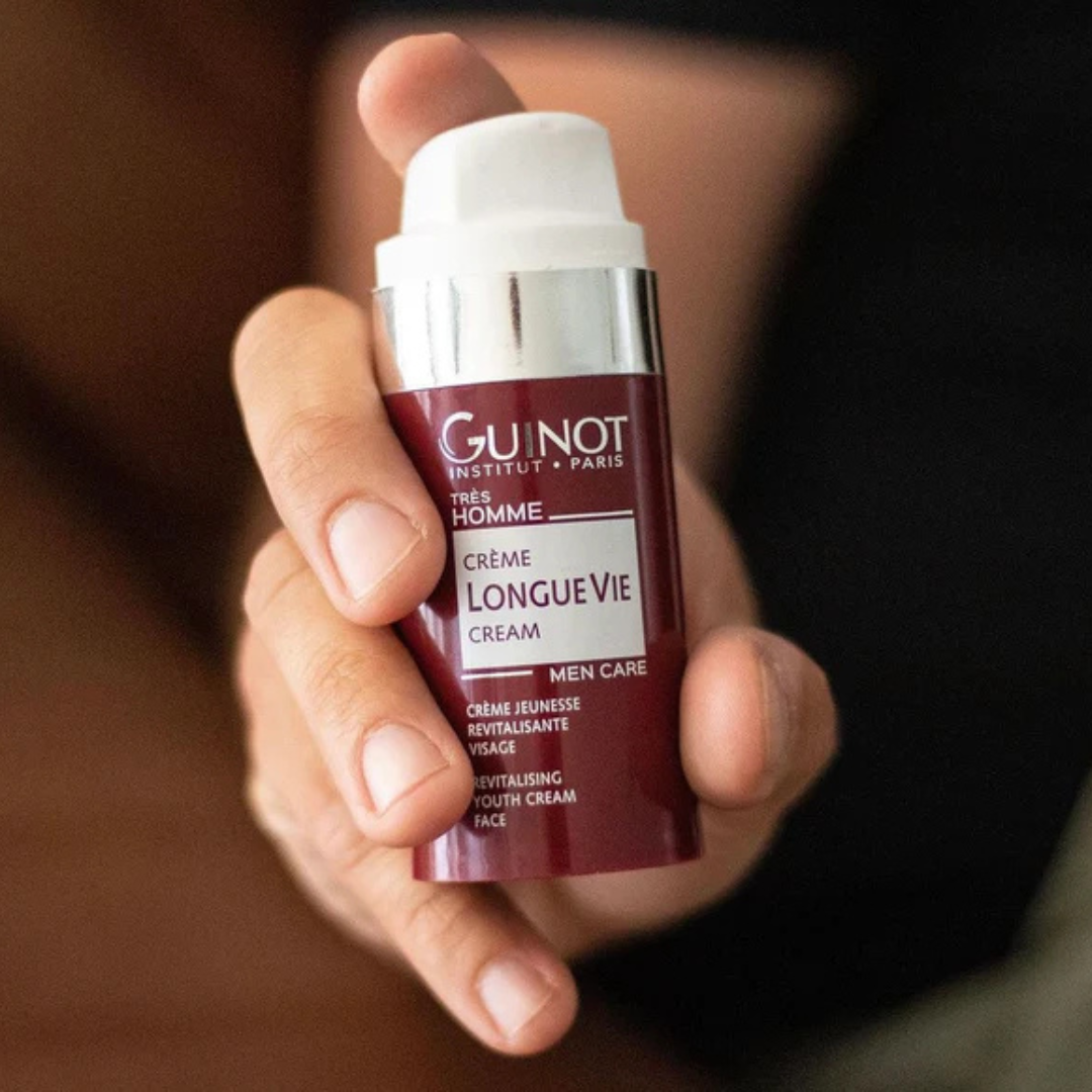 GUINOT Crème visage homme anti-âge 50ml sur laparadulac.com, parapharmacie Tunisie. Tonifie, lisse et hydrate la peau masculine.