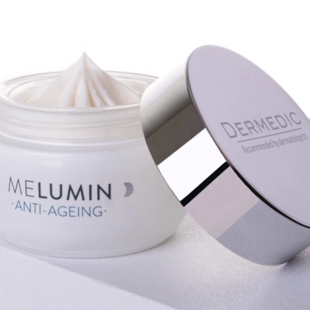 Crème de nuit Dermedic Melumin anti-taches et anti-âge, disponible sur laparadulac.com, parapharmacie Tunisie.