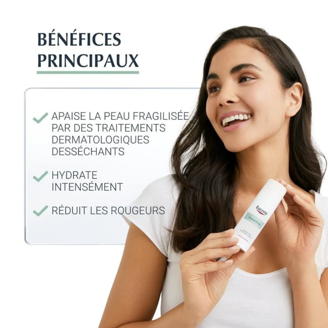 Crème visage hydratante Dermopure Hydra Eucerin – peaux acnéiques – prix Tunisie