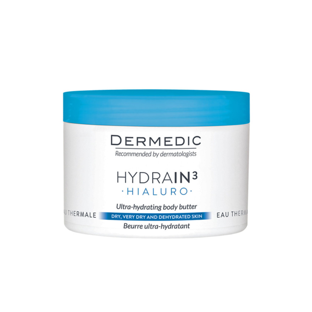 Hydrain 3 beurre hydratant de Dermedic, disponible sur laparadulac.com, parapharmacie Tunisie pour peaux sèches.