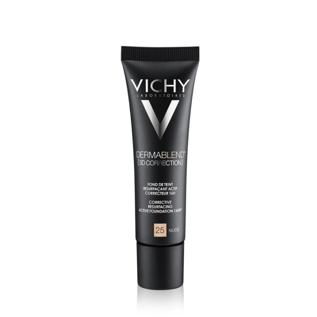 Fond de teint correcteur Vichy Dermablend 3D Correction 25 Nude sur laparadulac.com, parapharmacie Tunisie pour maquillage peau grasse à Tunis.