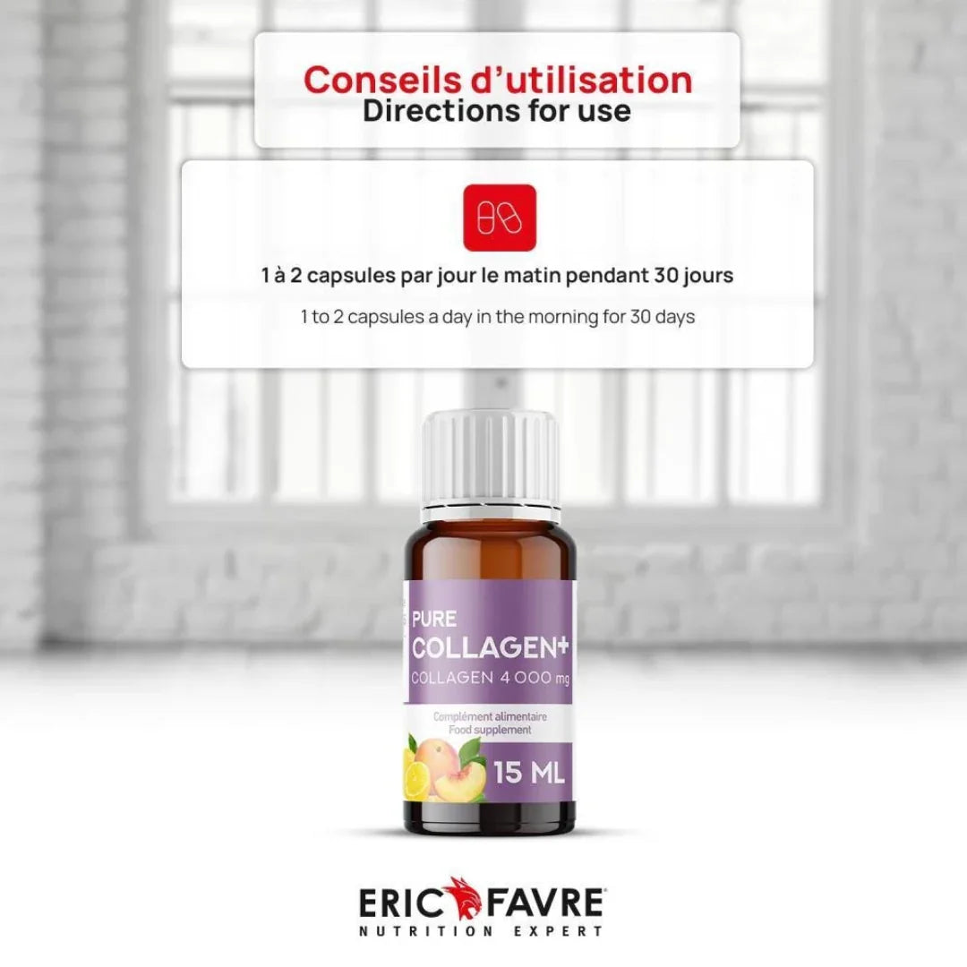 Eric Favre Pure Collagen+ complément alimentaire 15 ml, 4000 mg de collagène | La Para Du Lac