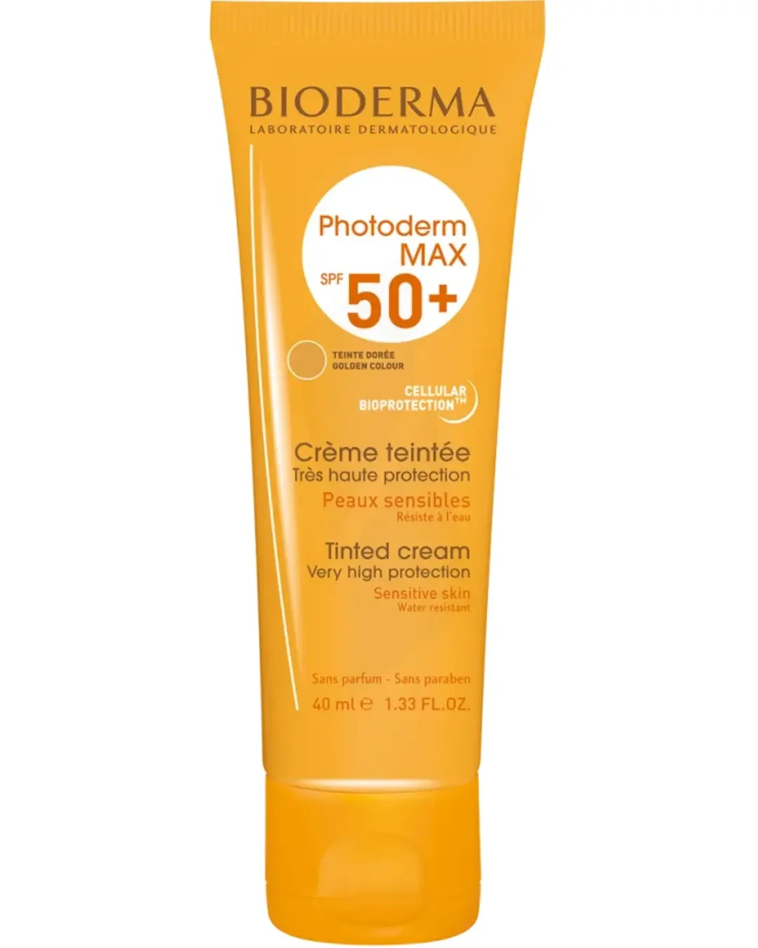 Bioderma Photoderm MAX Crème teintée SPF50+ 40ml pour peaux sensibles, protection solaire haute, teinte dorée | La Para Du Lac