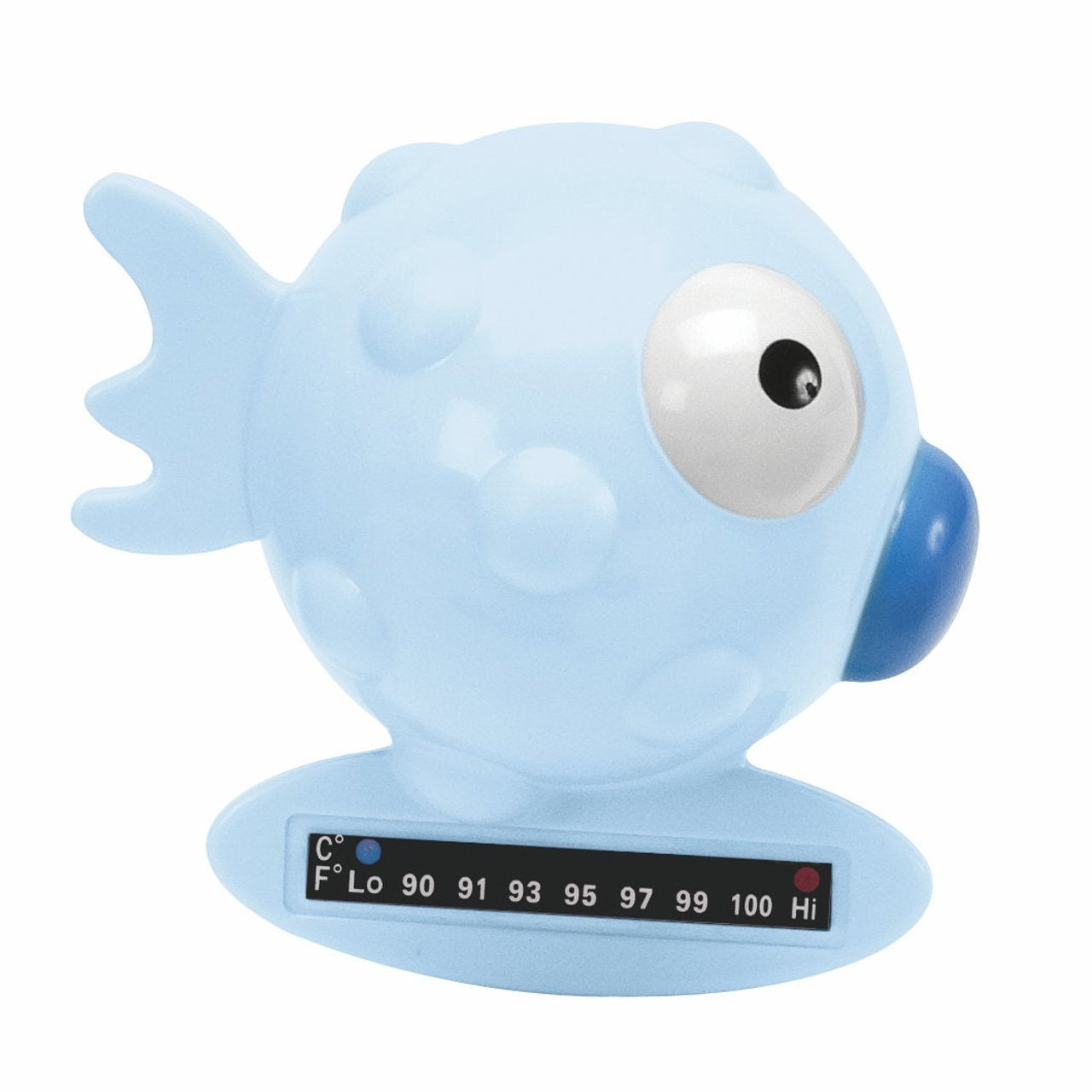 Thermomètre de bain Chicco en forme de poisson bleu pour contrôler la température de l'eau, accessoire sécurité bébé, disponible sur La Para du Lac Tunisie.