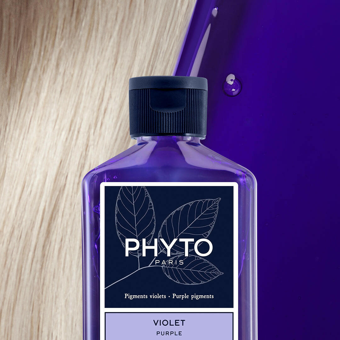 PHYTO VIOLET Shampooing déjaunissant cheveux gris, blancs ou blonds – disponible sur laparadulac.com, parapharmacie en ligne en Tunisie