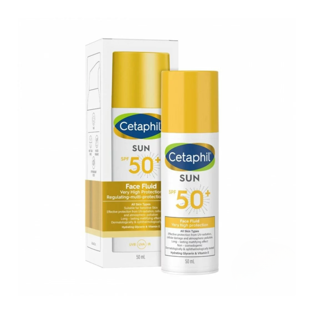 Fluide solaire visage invisible Cetaphil SPF50+ – parapharmacie Tunisie sur laparadulac.com