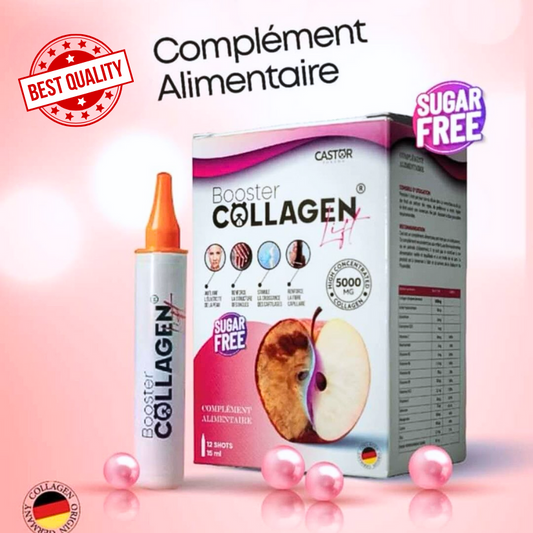 Retrouvez CASTOR Booster Collagen Lift sur La Para du Lac, la meilleure parapharmacie en ligne en Tunisie. Ce complément ultra-concentré, à base de collagène hydrolysé, vitamines et antioxydants, hydrate intensément, réduit les rides et raffermit la peau. Idéal pour une routine anti-âge efficace et rapide.

Commandez dès aujourd’hui sur laparadulac.com, votre parapharmacie en ligne de confiance à Tunis, pour des produits cosmétiques, soins visage, compléments alimentaires et produits anti-âge de qualité. La