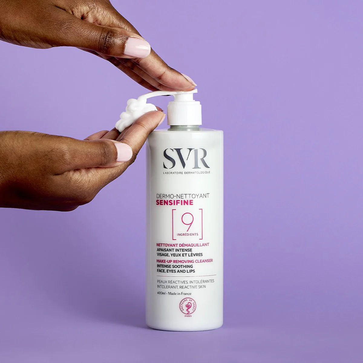 SVR Sensifine Dermo-Nettoyant – Démaquillant doux haute tolérance pour peaux sensibles – Disponible sur La Para du Lac, meilleure parapharmacie en ligne en Tunisie.