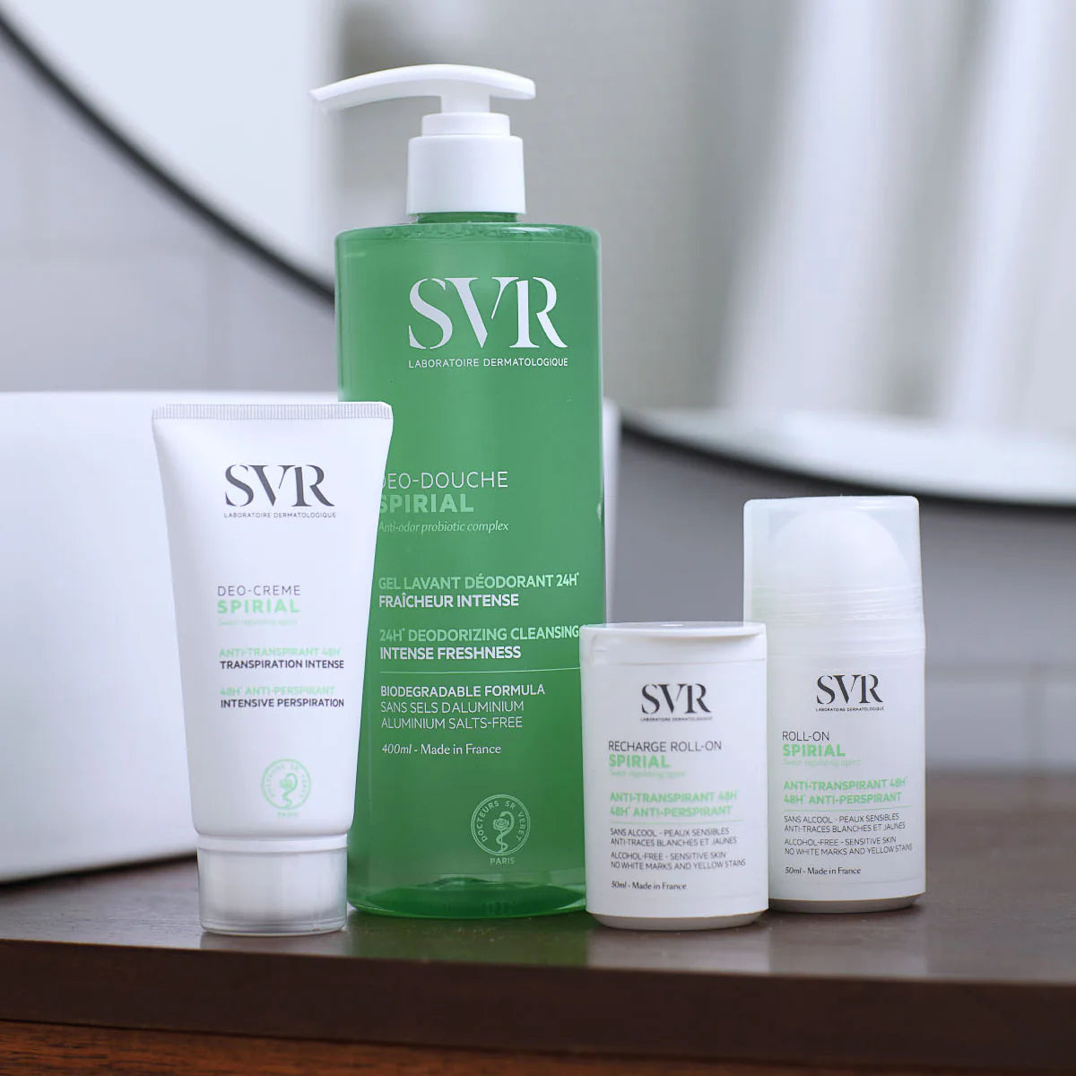 SVR Spirial Déo-Crème – Déodorant crème haute tolérance pour peaux sensibles – Disponible sur La Para du Lac, parapharmacie en ligne N°1 en Tunisie.
