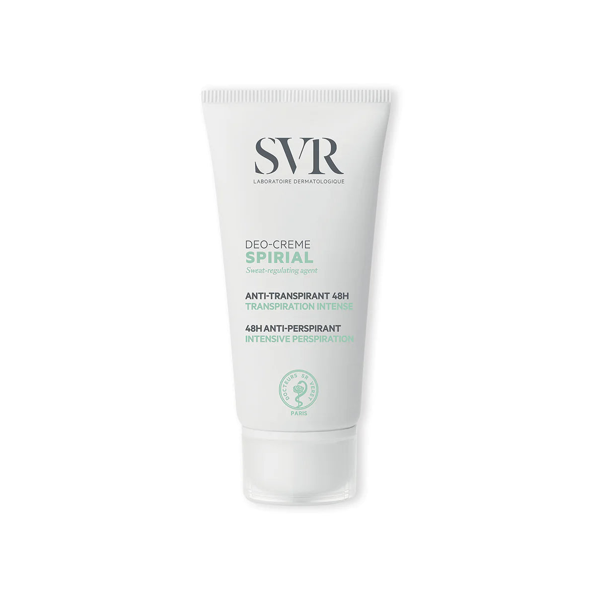 SVR Spirial Déo-Crème – Déodorant crème haute tolérance pour peaux sensibles – Disponible sur La Para du Lac, parapharmacie en ligne N°1 en Tunisie.