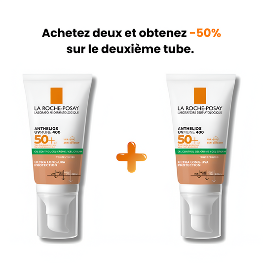 La Roche-Posay Gel-Crème Teinté SPF50+ – Crème solaire teintée peau grasse Tunisie – Offre duo -50% sur laparadulac.com

