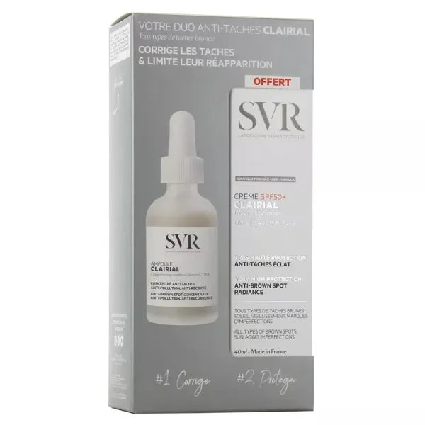 SVR Clarial sérum et crème SPF50+ anti-taches pour peau sensible | La Para Du Lac