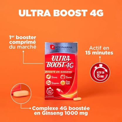 FORTE PHARMA Vitalité 4G Ultra Boost 30 comprimés disponible sur laparadulac.com, parapharmacie Tunisie, pour booster votre énergie au quotidien