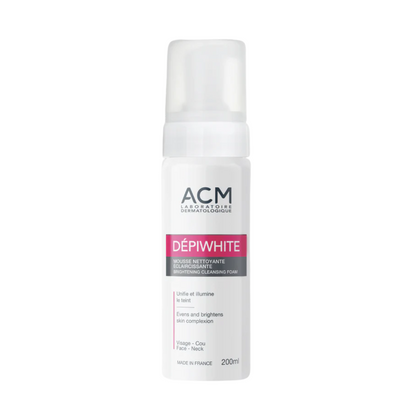 "ACM Dépiwhite mousse nettoyante 200 ml sur laparadulac.com, parapharmacie Tunisie, soin éclaircissant pour un nettoyage doux et efficace du visage."

