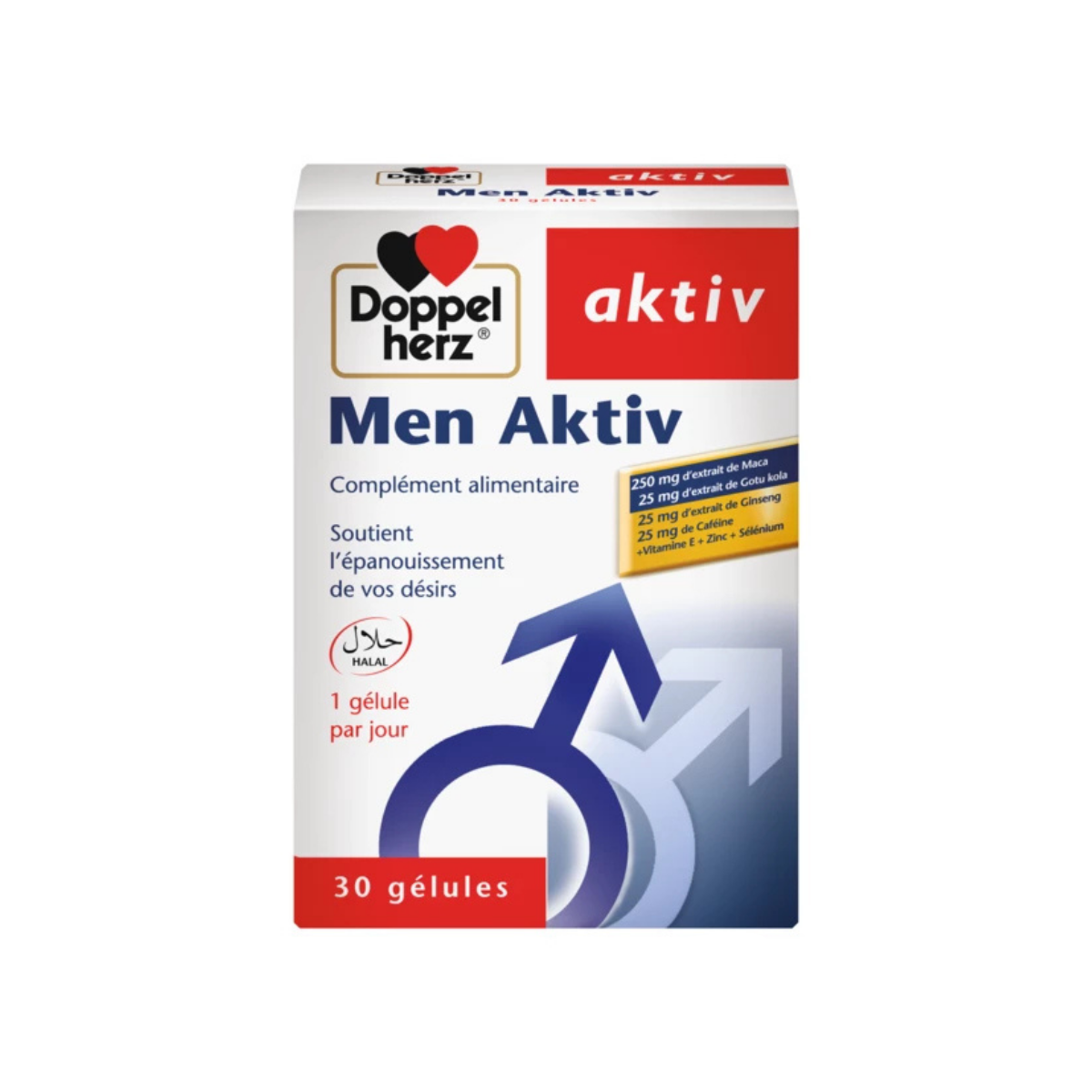 Doppelherz AKTIV Men 30 gélules – complément homme vitalité masculine, libido et vie intime – Tunisie