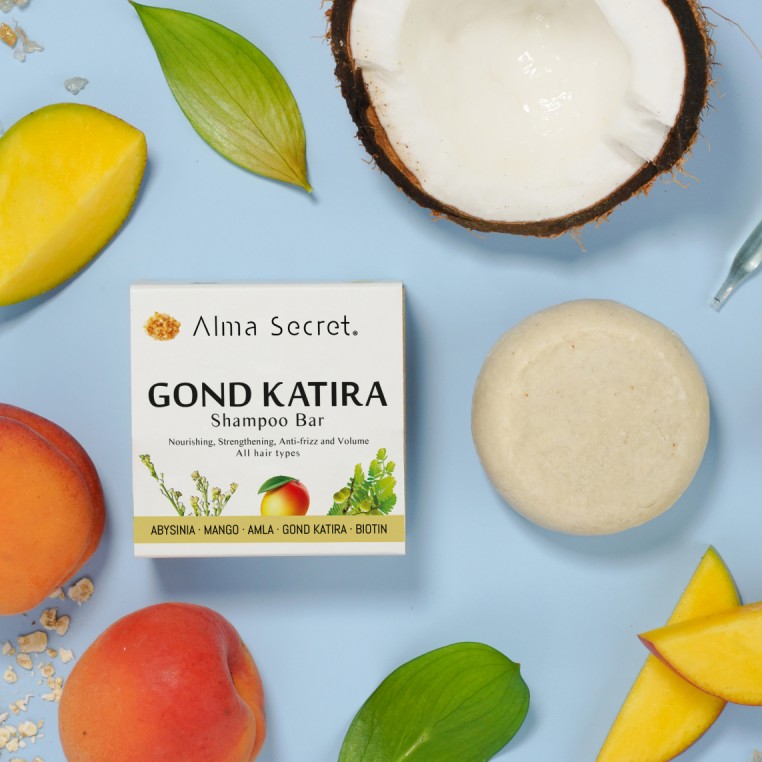 Shampooing solide vegan ALMA SECRET Gond Katira format 85g zéro-déchet