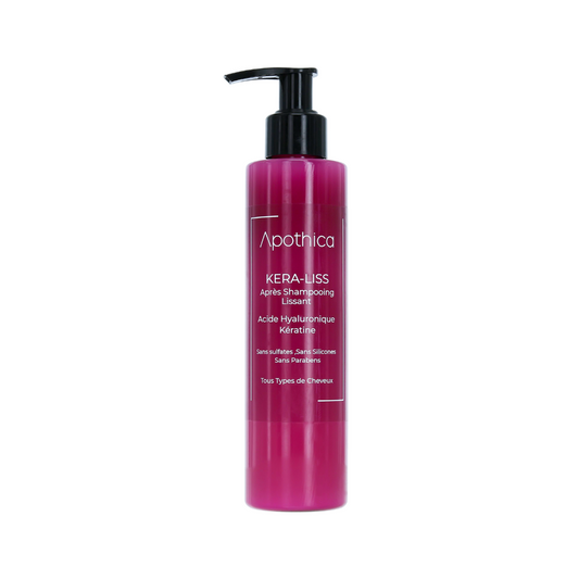 APOTHICA Kera Liss après-shampooing lissant 200ml cheveux soyeux, disponible sur laparadulac.com, parapharmacie Tunisie.

