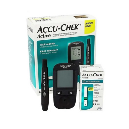 Coffret Accu-Chek Active + 50 bandelettes – lecteur glycémie facile – parapharmacie Tunisie sur laparadulac.com