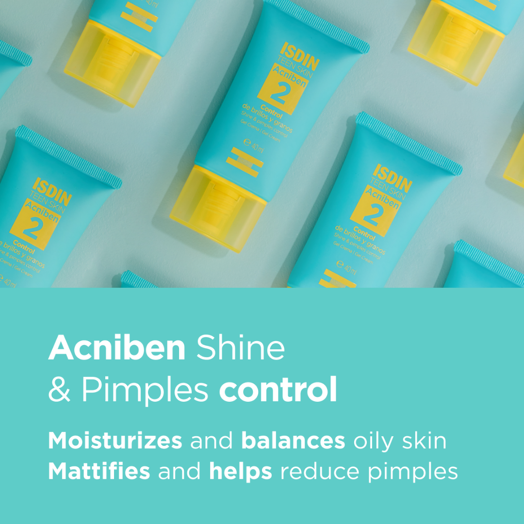 Gel-crème visage Acniben Shine & Pimples Control – Anti-boutons, peau grasse – Laparadulac Parapharmacie Tunisie – Disponible sur laparadulac.com.

