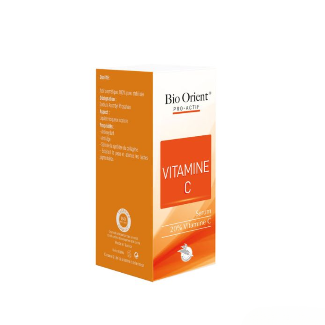 Vitamine C en poudre Bio Orient 10ml – actif cosmétique anti-âge disponible sur laparadulac.com, parapharmacie Tunisie.