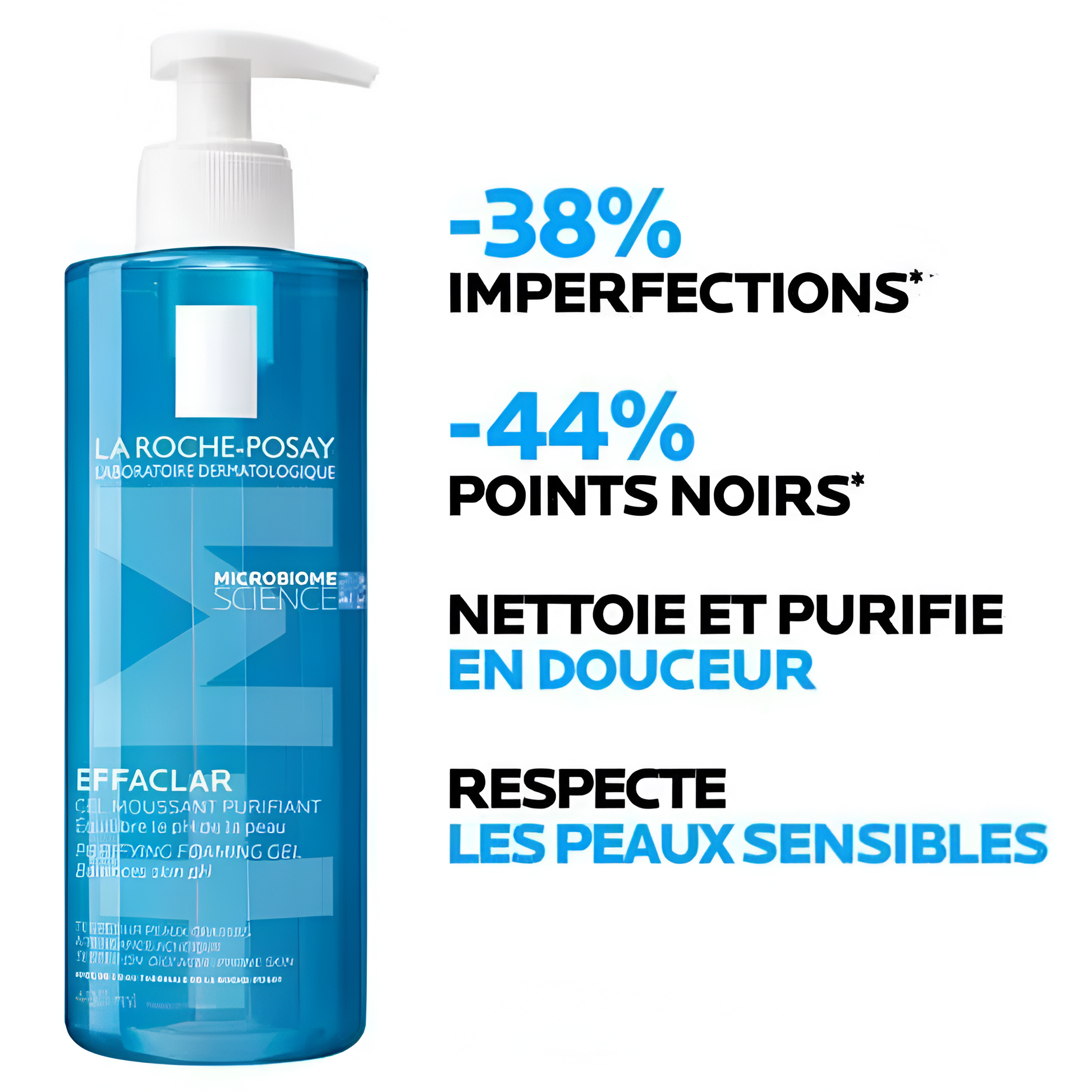 Effaclar Gel Moussant Nettoyant 400ml La Roche-Posay pour peau grasse à imperfections – Disponible sur laparadulac.com, parapharmacie Tunisie.

