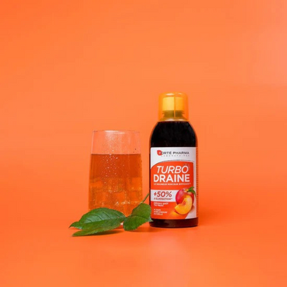 Turbodraine Thé-Pêche Lot 2 x 500 ml – parapharmacie Tunisie laparadulac.com – boisson minceur sans sucre goût fruité