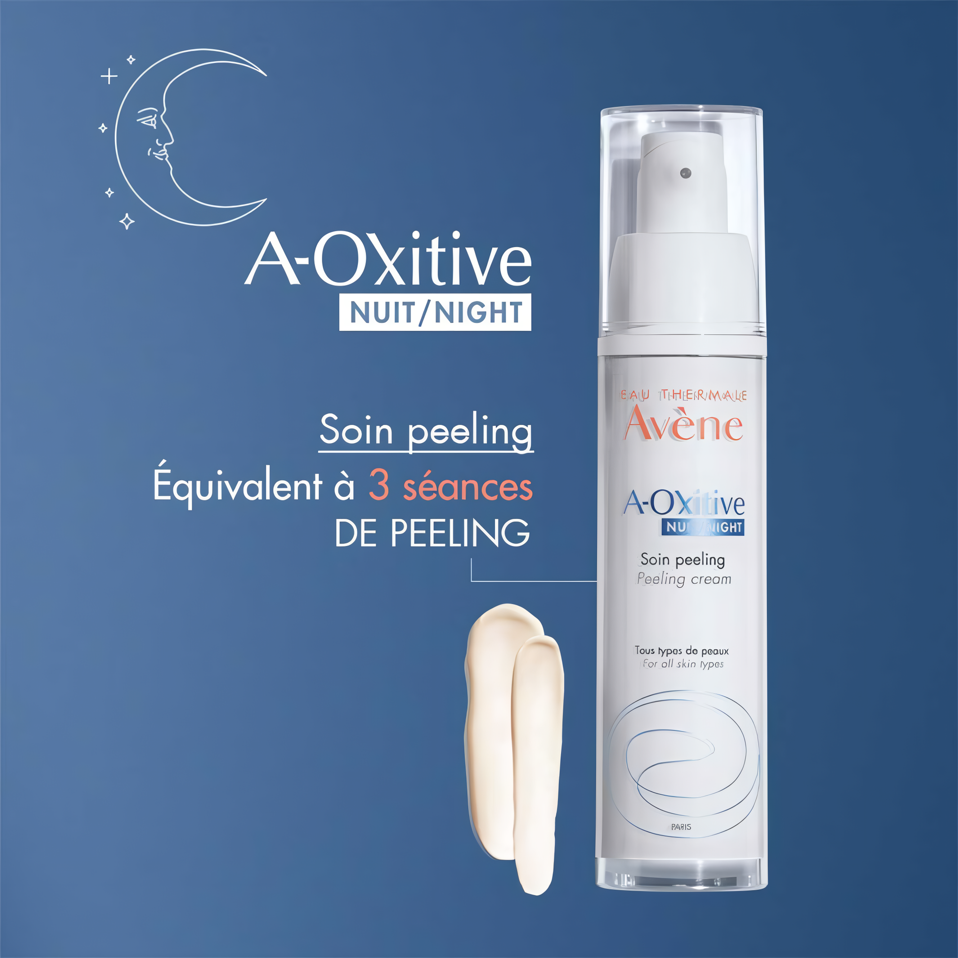 A‑OXitive Soin peeling nuit Avène, peeling doux & grain affiné – parapharmacie Tunisie laparadulac.com


