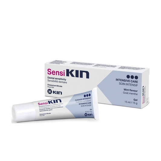 Kin Sensikin Gel 15 ml, gel désensibilisant au nitrate de potassium 10 % et fluor 1000 ppm pour application ciblée sur dents sensibles | parapharmacie Tunisie | laparadulac.com