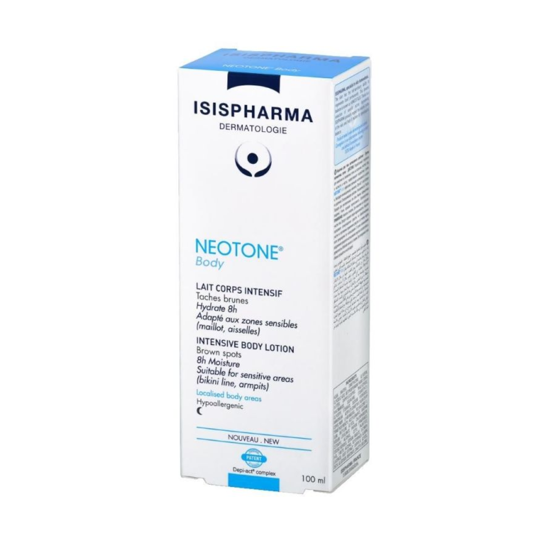 ISISPHARMA Neotone Body Lait Corps Intensif Tunisie – lait corps dépigmentant intensif, soin anti-taches brunes et éclat du teint, hydratant corps quotidien ISISPHARMA, dermocosmétique française, parapharmacie en ligne Tunisie Lac 2, produits ISISPHARMA pas cher Tunisie, acheter Neotone Body en Tunisie sur laparadulac.com