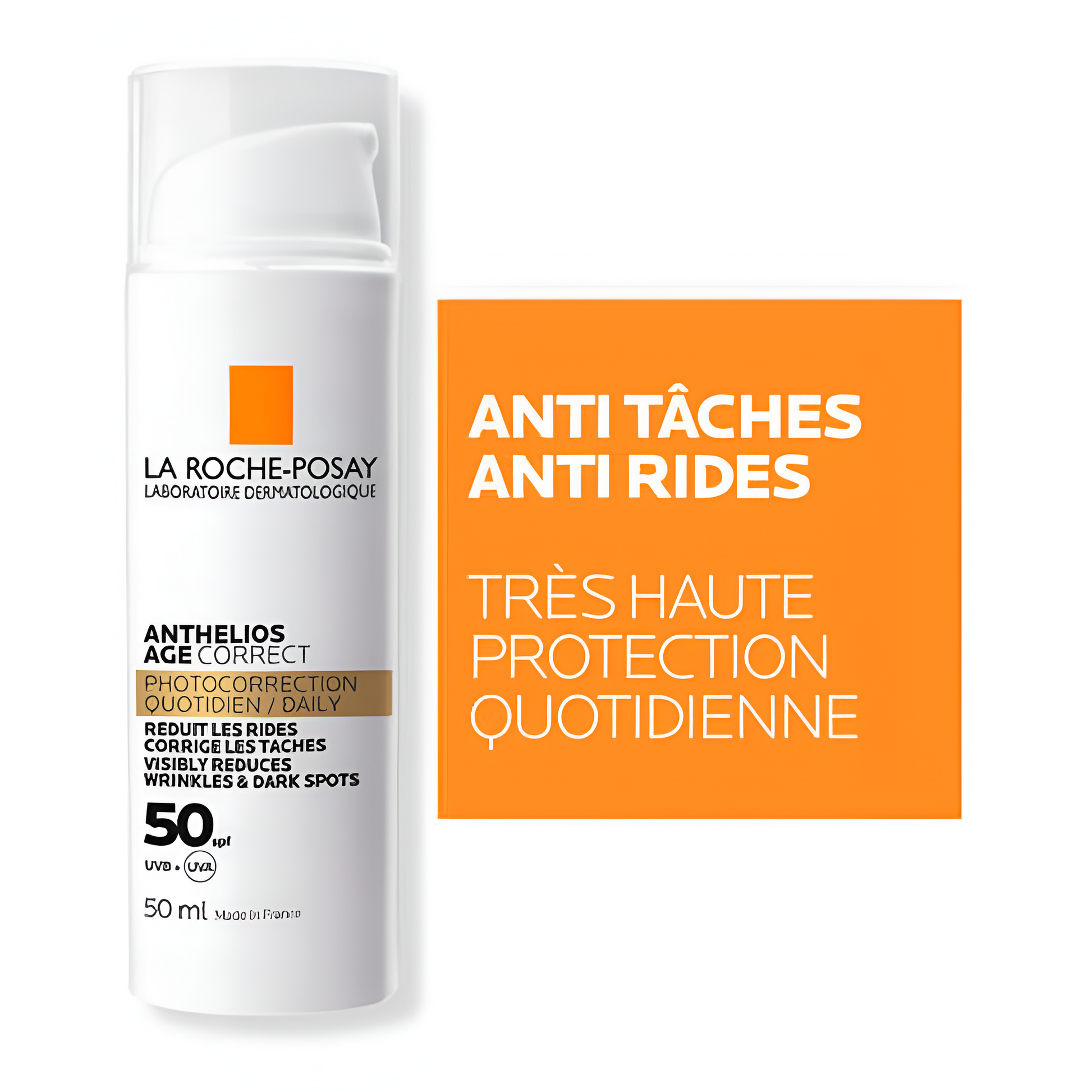 Soin solaire anti-rides La Roche-Posay Anthelios Age Correct SPF50 – parapharmacie Tunisie – disponible sur laparadulac.com