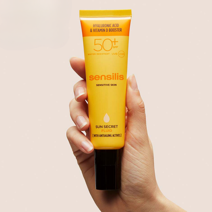 “Sensilis Sun Secret Fluide Teinté SPF50+ 50 ml – fluide hydratant haute protection UV, teint unifié, parapharmacie Tunisie laparadulac.com”

