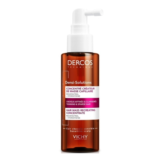 Concentré Dercos Densi-Solutions pour cheveux clairsemés, disponible sur laparadulac.com, parapharmacie Tunisie pour cuir chevelu affiné à Tunis.

