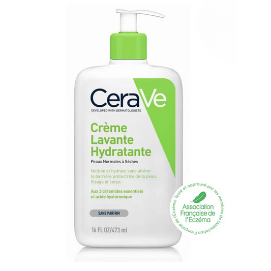CeraVe Crème Lavante Hydratante – nettoie en douceur et hydrate 24h. Parapharmacie en ligne Tunisie – laparadulac.com.