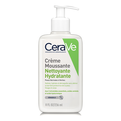 Crème Moussante Nettoyante Hydratante CeraVe – nettoyant et démaquillant doux visage et yeux – parapharmacie en ligne Tunisie – laparadulac.com