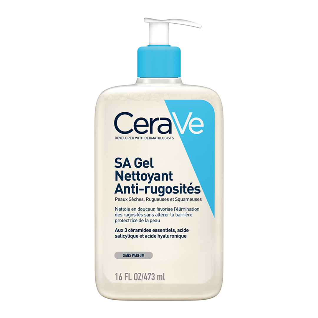 Gel Nettoyant Anti-Rugosités à l’Acide Salicylique CeraVe – soin moussant exfoliant peaux rugueuses – parapharmacie en ligne Tunisie – laparadulac.com