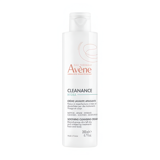 Avène Cleanance HYDRA Crème lavante apaisante 200ml pour peaux sous traitement acnéique – disponible sur laparadulac.com


