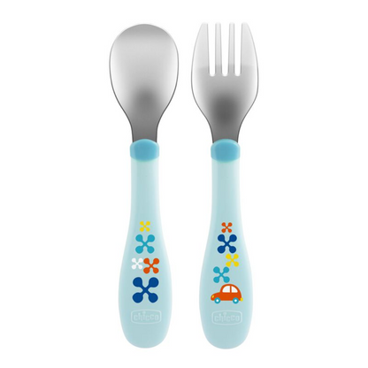 Set Chicco cuillère et fourchette inox bébé 18 mois+ rose – sur laparadulac.com parapharmacie Tunisie
