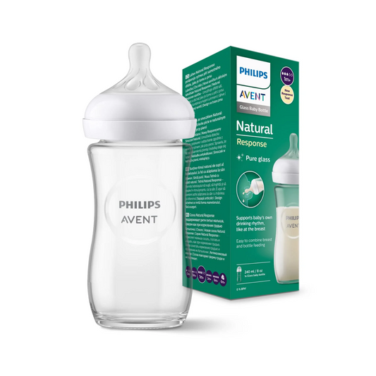 Biberon Avent en verre 240ml avec tétine Natural Response sur laparadulac.com, parapharmacie Tunisie.