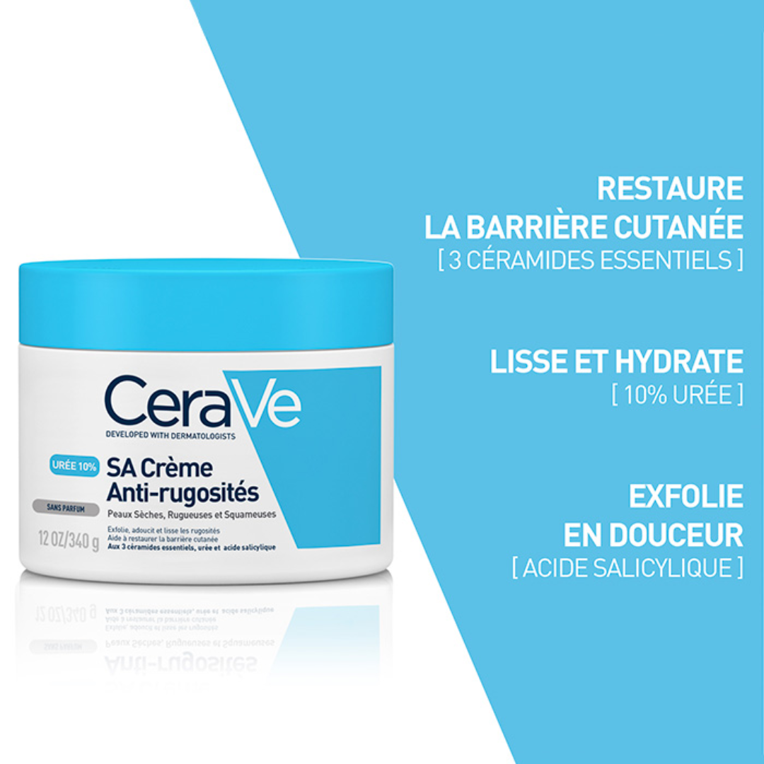 Crème Anti-Rugosités à l’Acide Salicylique CeraVe – soin exfoliant et hydratant pour peaux rugueuses – parapharmacie en ligne Tunisie – laparadulac.com